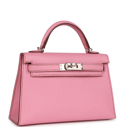 Hermes Kelly Sellier 20 Bubblegum Epsom Palladium Hardware