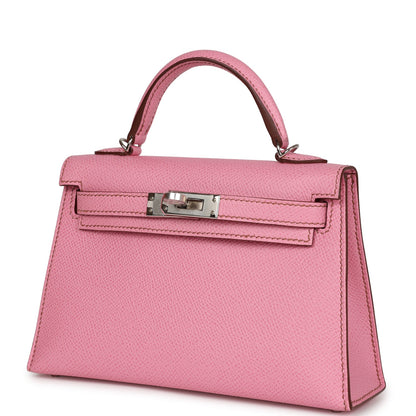 Hermes Kelly Sellier 20 Bubblegum Epsom Palladium Hardware