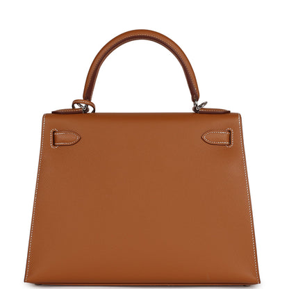 Hermes Kelly Sellier 28 Gold Epsom Palladium Hardware