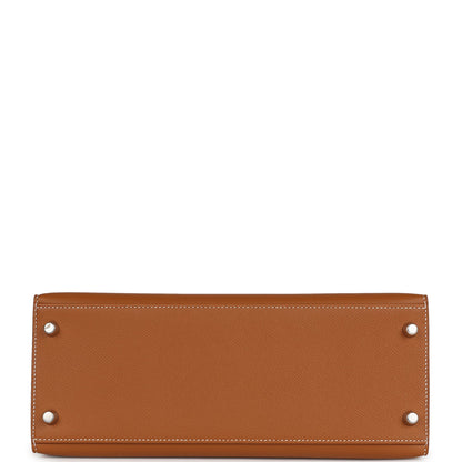 Hermes Kelly Sellier 28 Gold Epsom Palladium Hardware