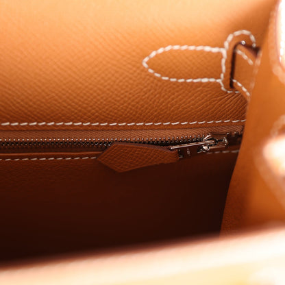 Hermes Kelly Sellier 28 Gold Epsom Palladium Hardware