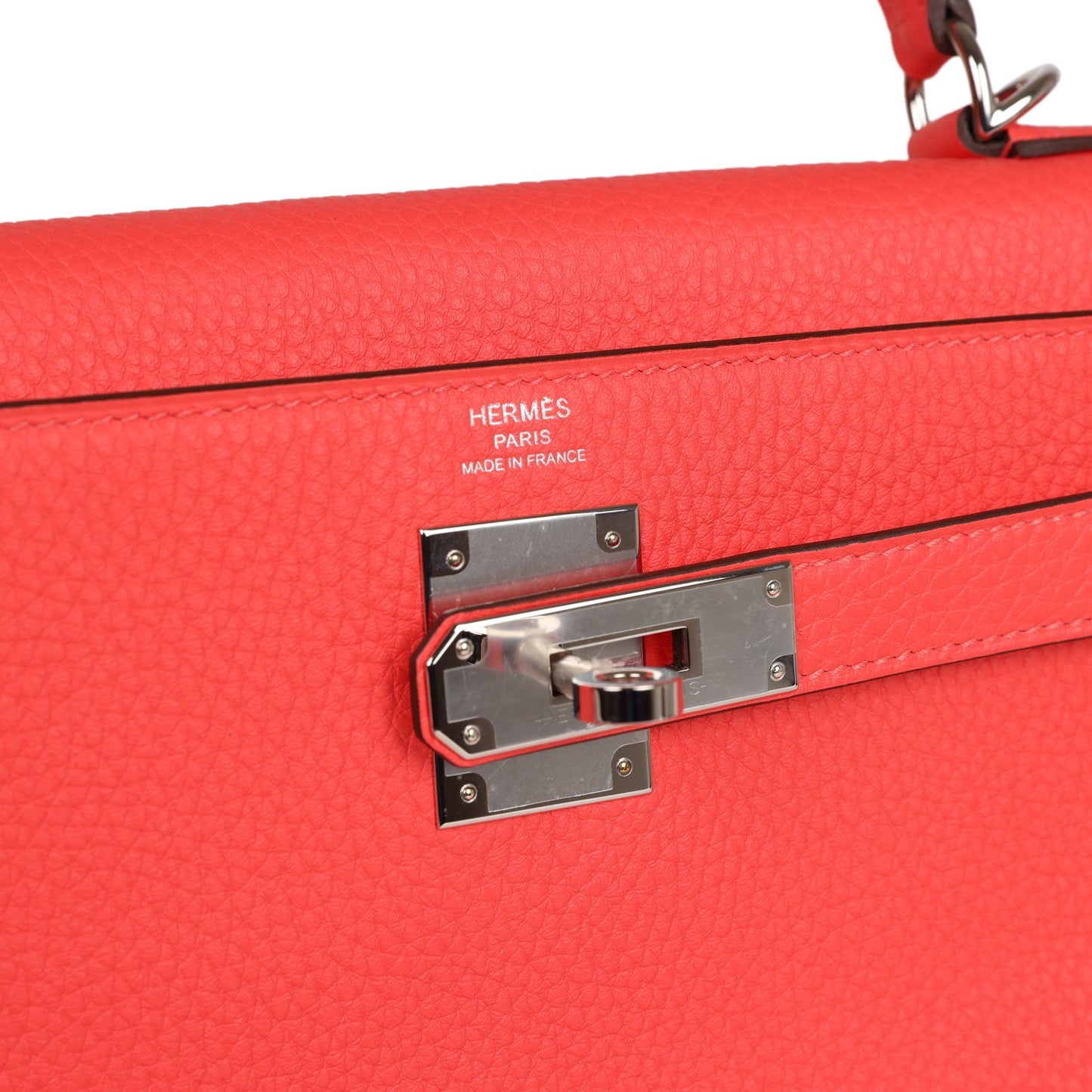 Hermes Kelly Retourne 28 Rose Texas Clemence Palladium Hardware