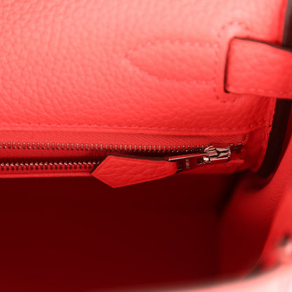 Hermes Kelly Retourne 28 Rose Texas Clemence Palladium Hardware