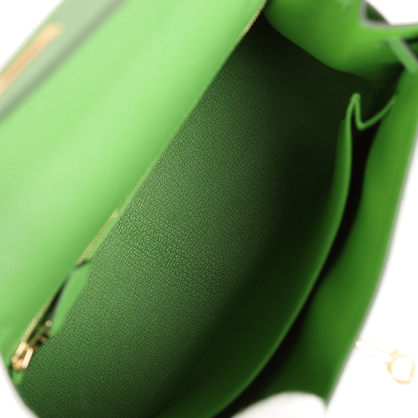 Hermes Kelly Sellier 25 Vert Yucca Epsom Gold Hardware