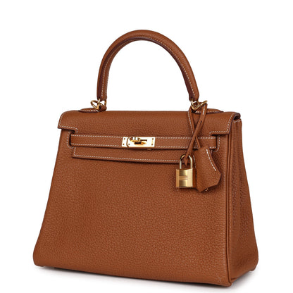 Hermes Kelly Retourne 25 Gold Togo Gold Hardware