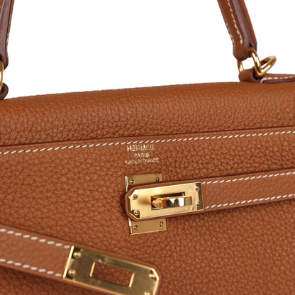 Hermes Kelly Retourne 25 Gold Togo Gold Hardware