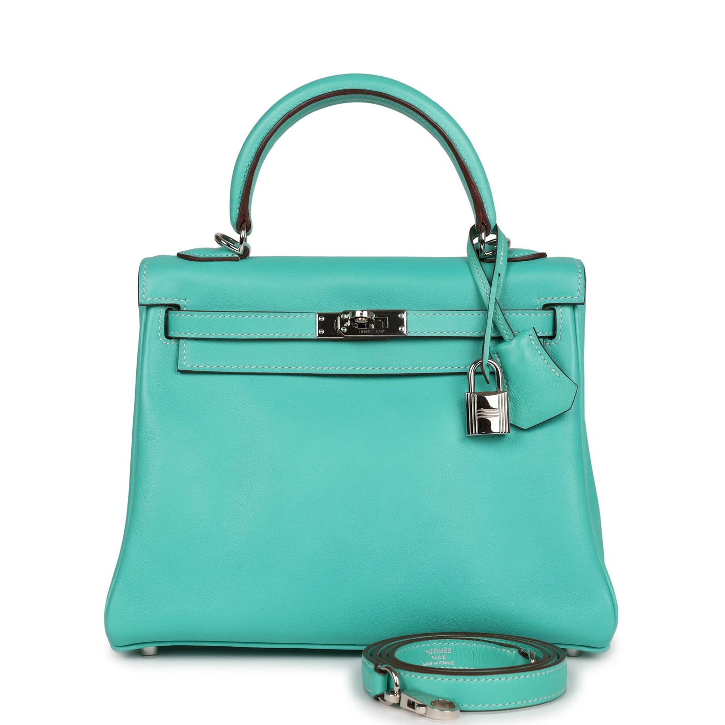 Hermes Retourne Kelly 25 Lagoon Swift Palladium Hardware