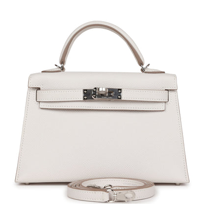 Hermes Kelly Sellier 20 Gris Pale Epsom Palladium Hardware 2