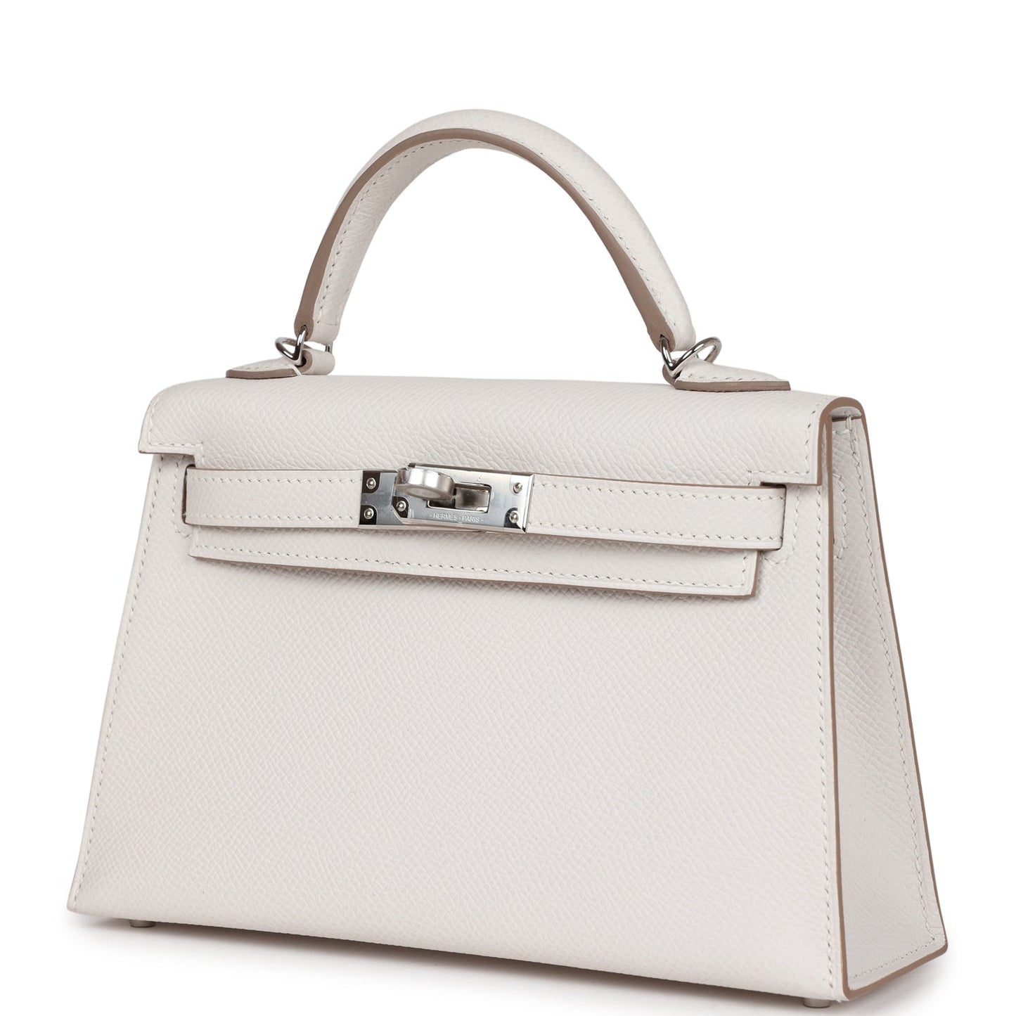 Hermes Kelly Sellier 20 Gris Pale Epsom Palladium Hardware