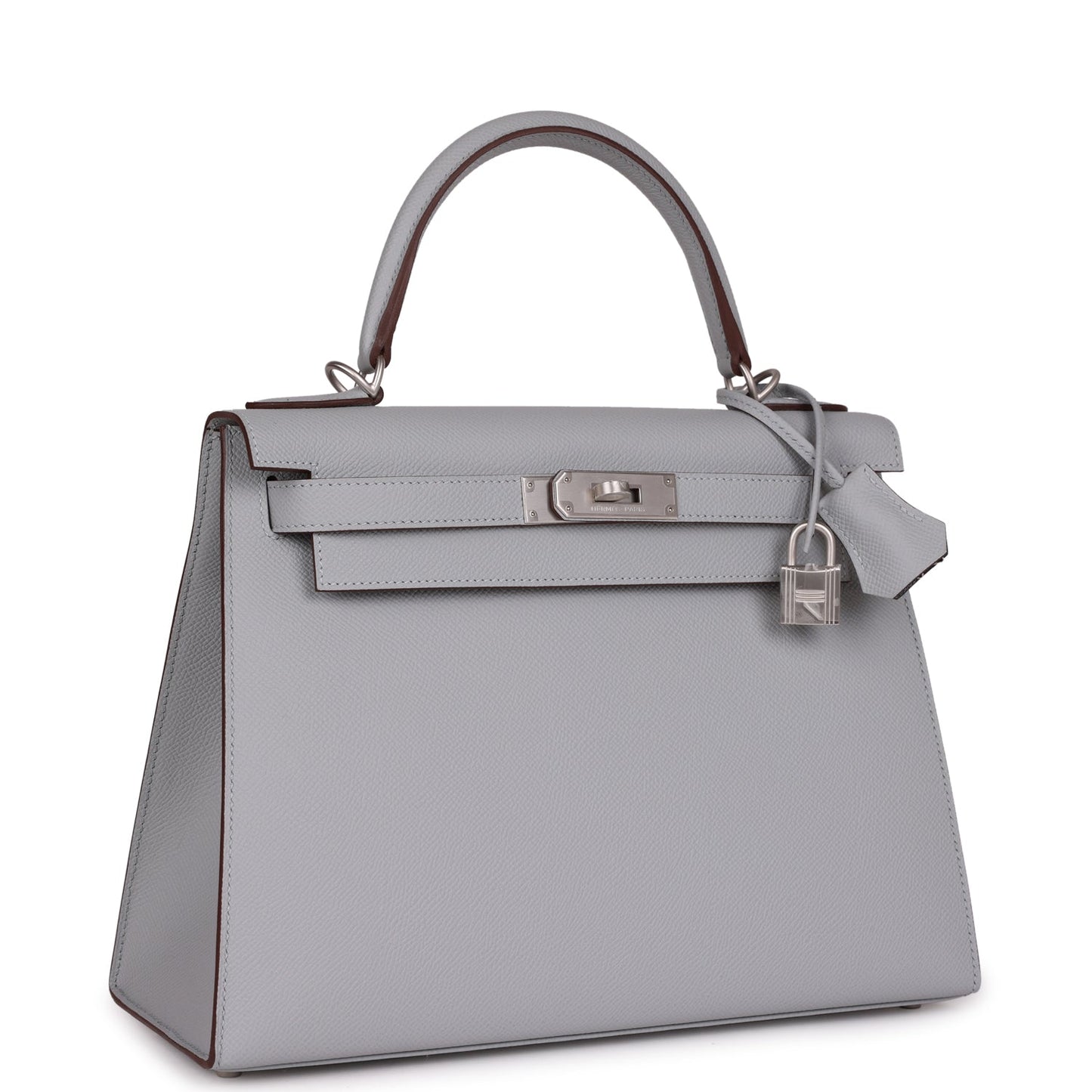 Hermes Special Order (HSS) Kelly Sellier 28 Bleu Glacier Verso Epsom Brushed Palladium Hardware