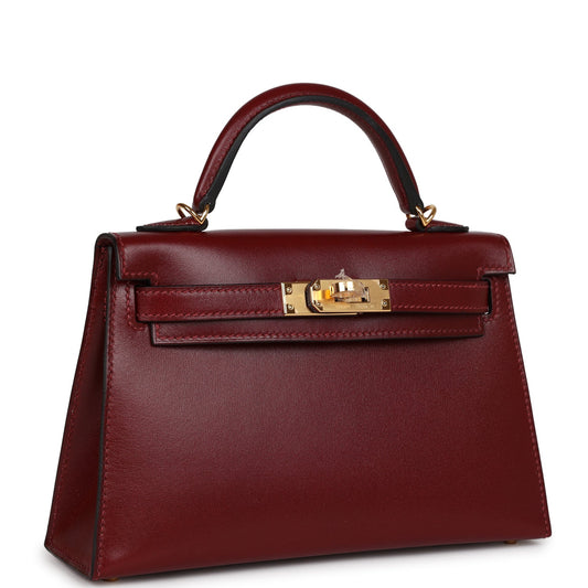 Hermes Kelly Sellier 20 Rouge H Box Gold Hardware