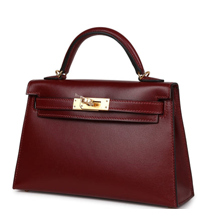 Hermes Kelly Sellier 20 Rouge H Box Gold Hardware