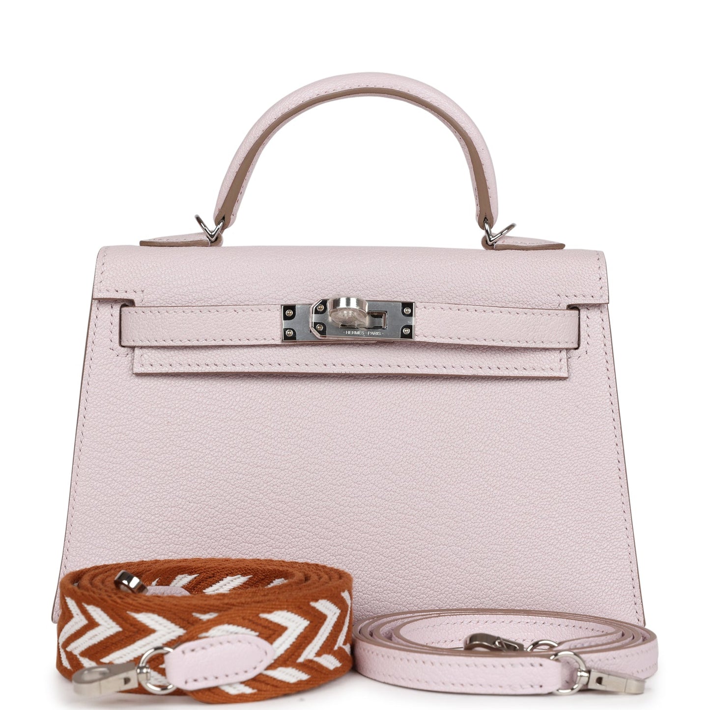 Hermes Kelly Sellier 20 Mauve Pale Chevre Palladium Hardware