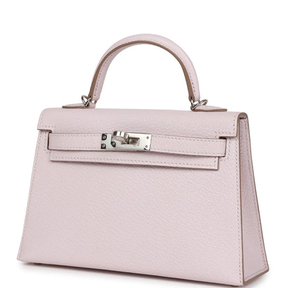 Hermes Kelly Sellier 20 Mauve Pale Chevre Palladium Hardware