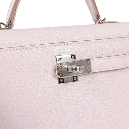 Hermes Kelly Sellier 20 Mauve Pale Chevre Palladium Hardware