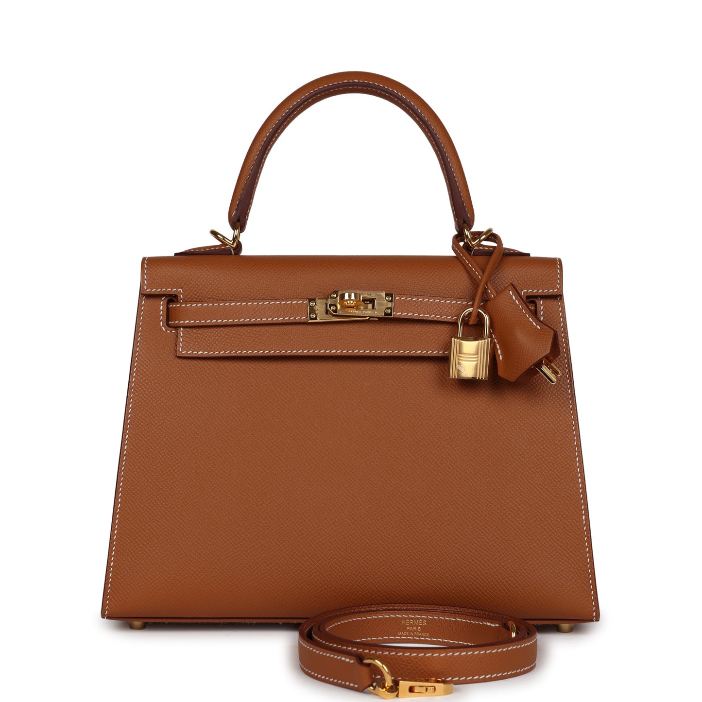 Hermes Kelly Sellier 25 Gold Epsom Gold Hardware