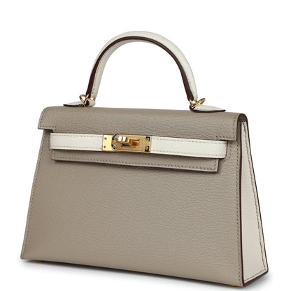 Hermes Special Order (HSS) Kelly 20 Gris Tourterelle and Nata Chevre Gold Hardware