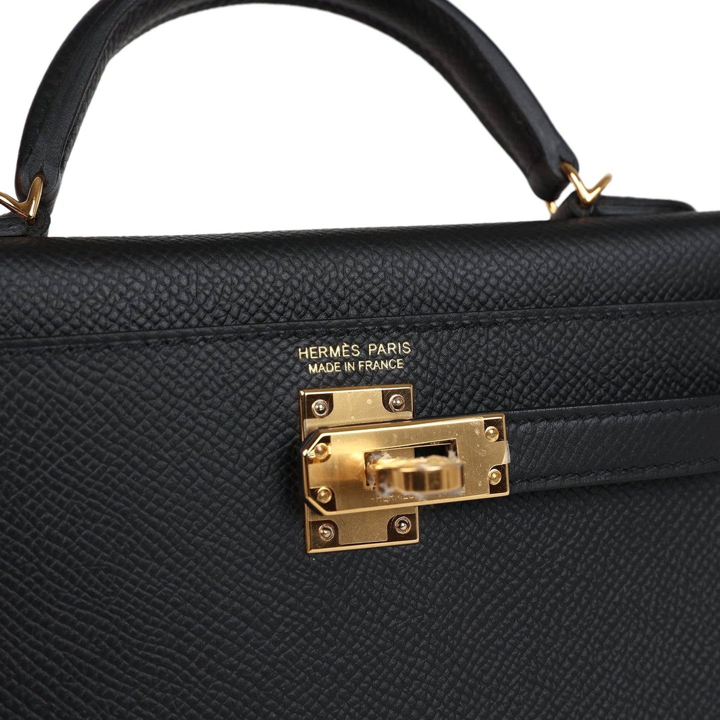 Hermes Kelly Sellier 20 Black Epsom Gold Hardware