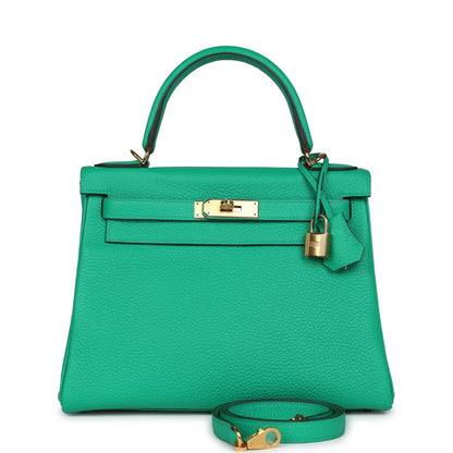 Hermes Kelly Retourne 28 Menthe Clemence Gold Hardware