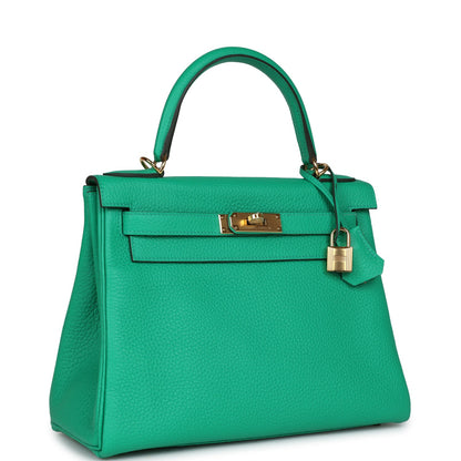 Hermes Kelly Retourne 28 Menthe Clemence Gold Hardware