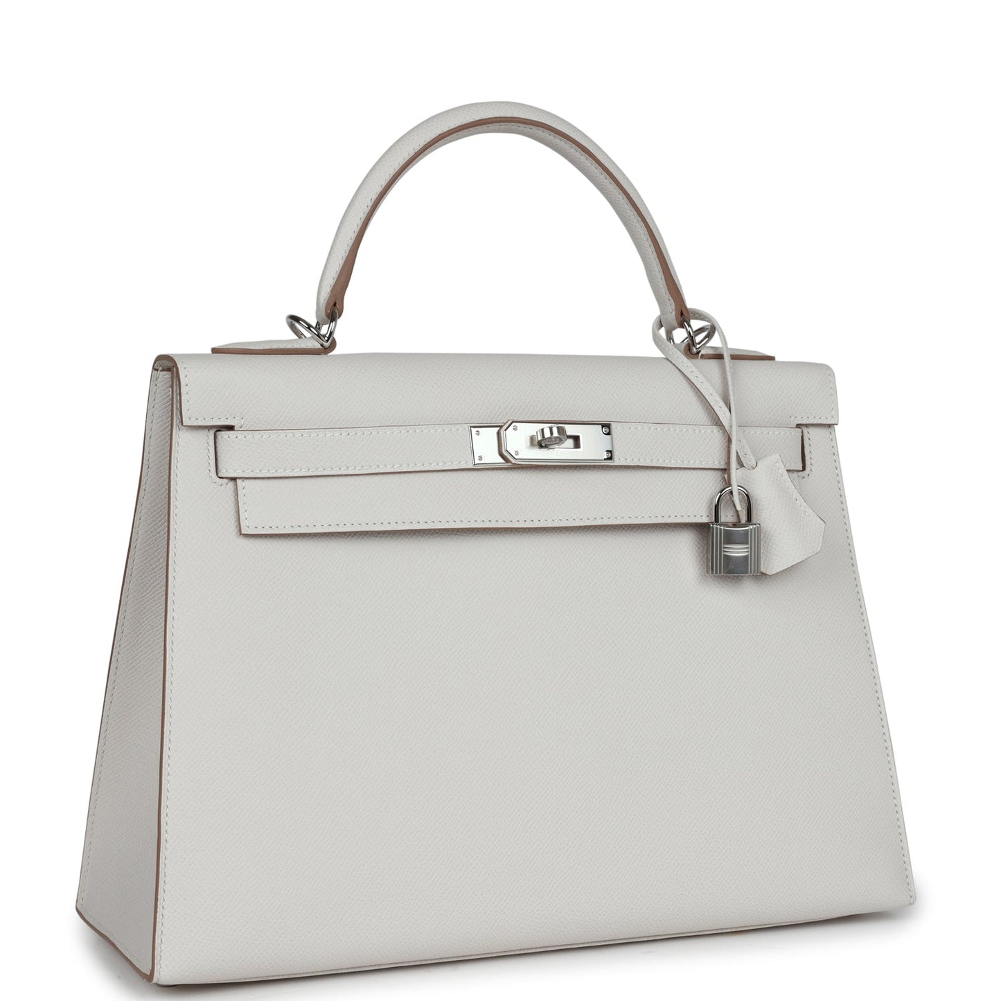 Hermes Kelly Sellier 32 Gris Pale Epsom Palladium Hardware