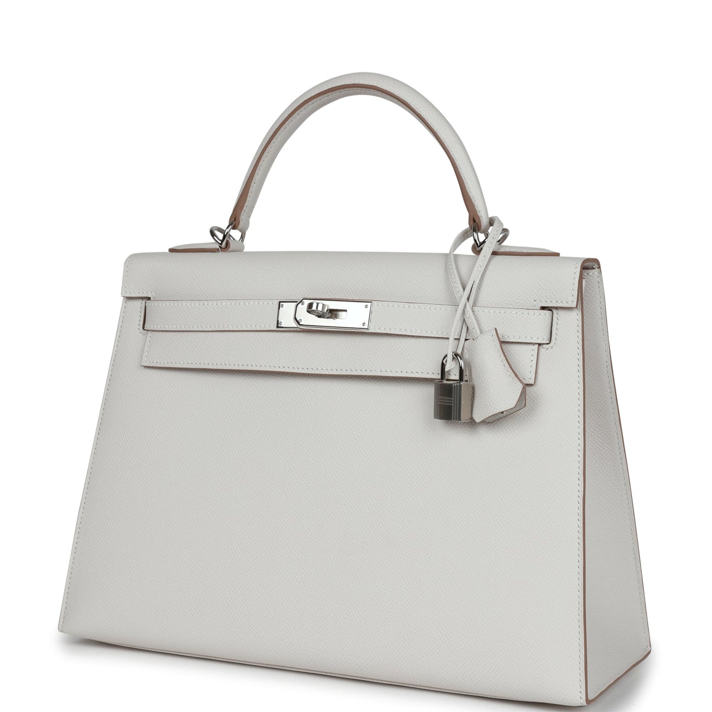 Hermes Kelly Sellier 32 Gris Pale Epsom Palladium Hardware