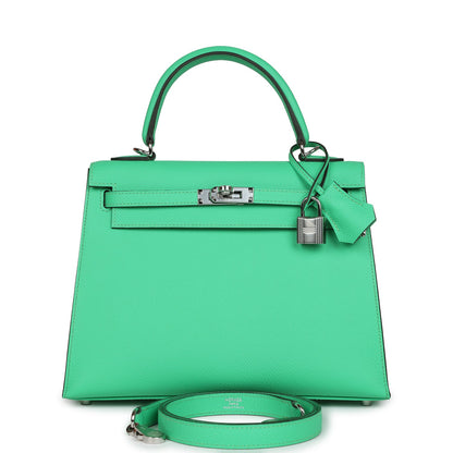 Hermes Kelly Sellier 25 Vert Comics Epsom Palladium Hardware