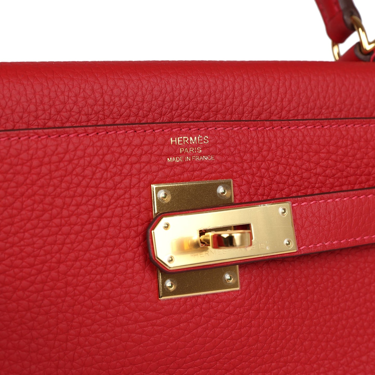 Hermes Kelly Retourne 28 Vermillion Clemence Gold Hardware