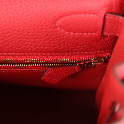 Hermes Kelly Retourne 28 Vermillion Clemence Gold Hardware