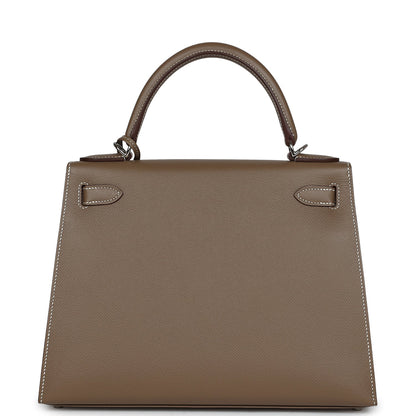 Hermes Kelly Sellier 28 Etoupe Epsom Palladium Hardware