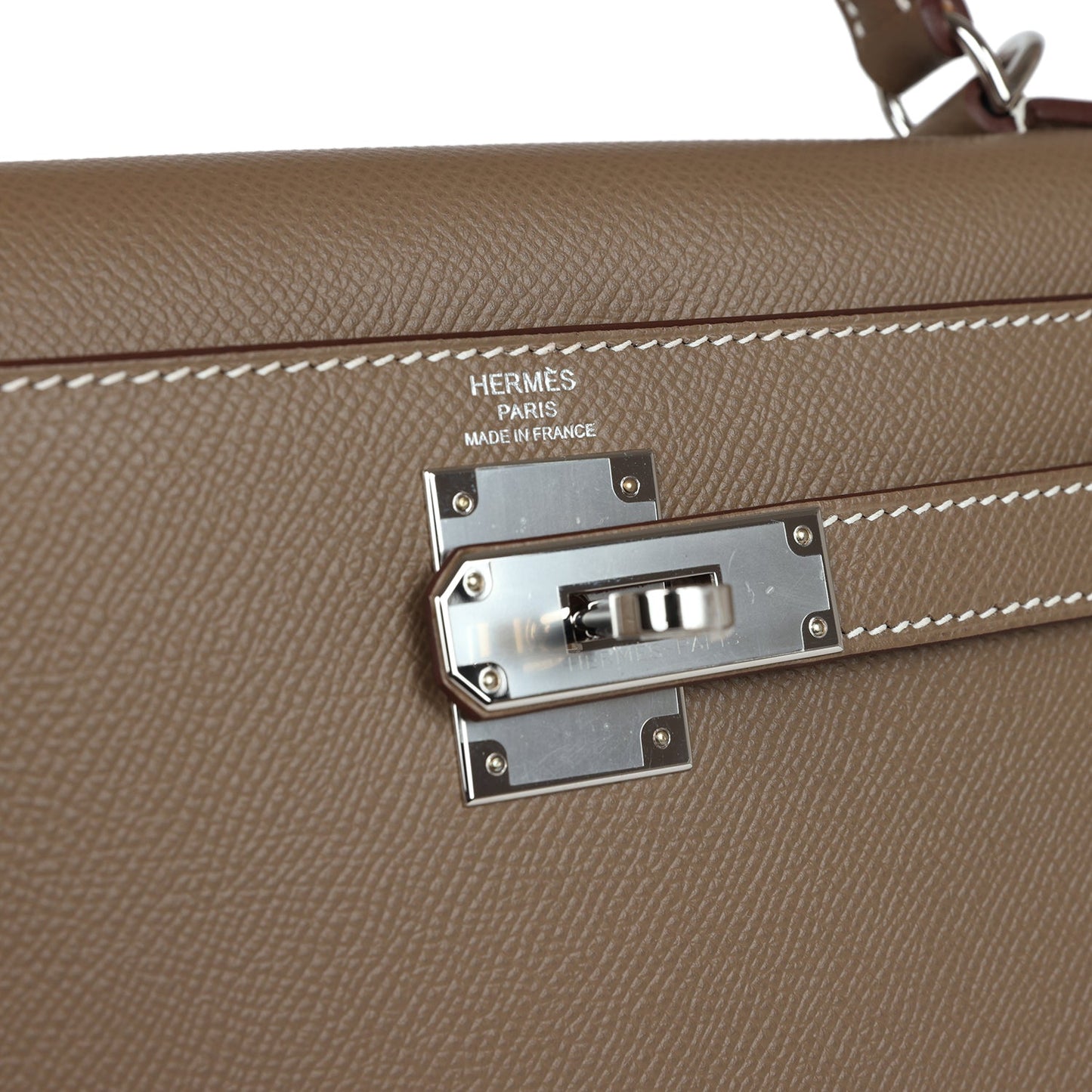 Hermes Kelly Sellier 28 Etoupe Epsom Palladium Hardware