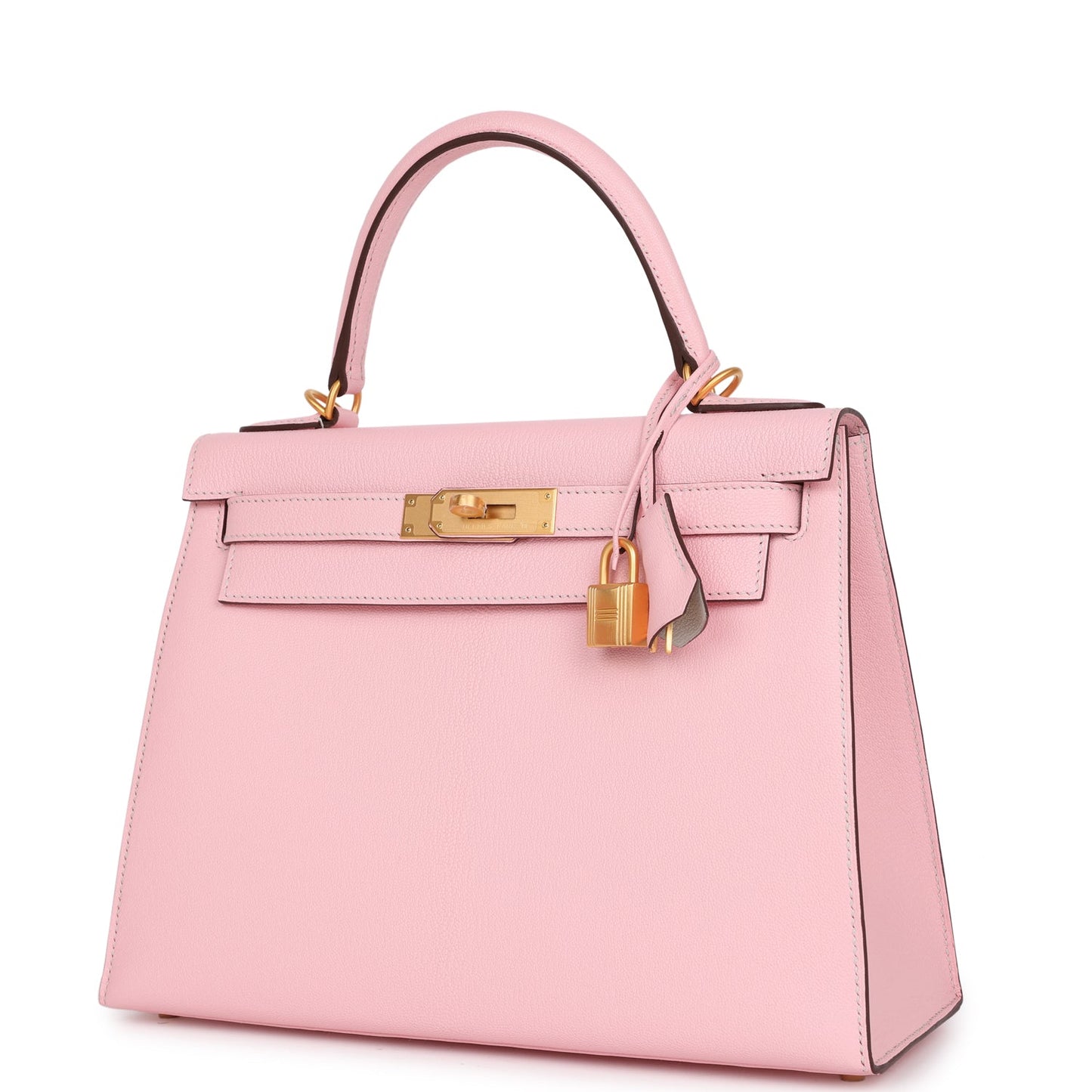 Hermes Special Order (HSS) Kelly Sellier 28 Rose Sakura Verso Chevre Brushed Gold Hardware