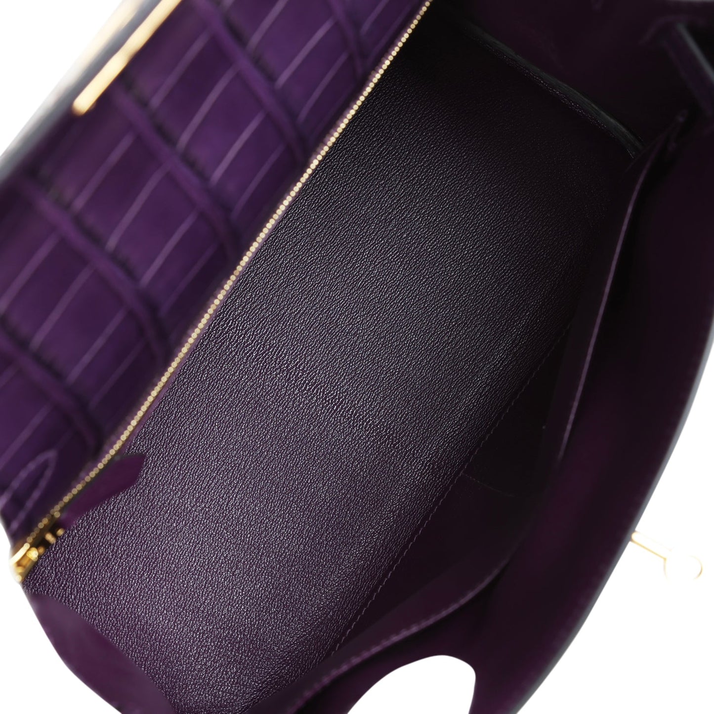 Hermes Kelly Retourne 28 Amethyst Matte Alligator Gold Hardware