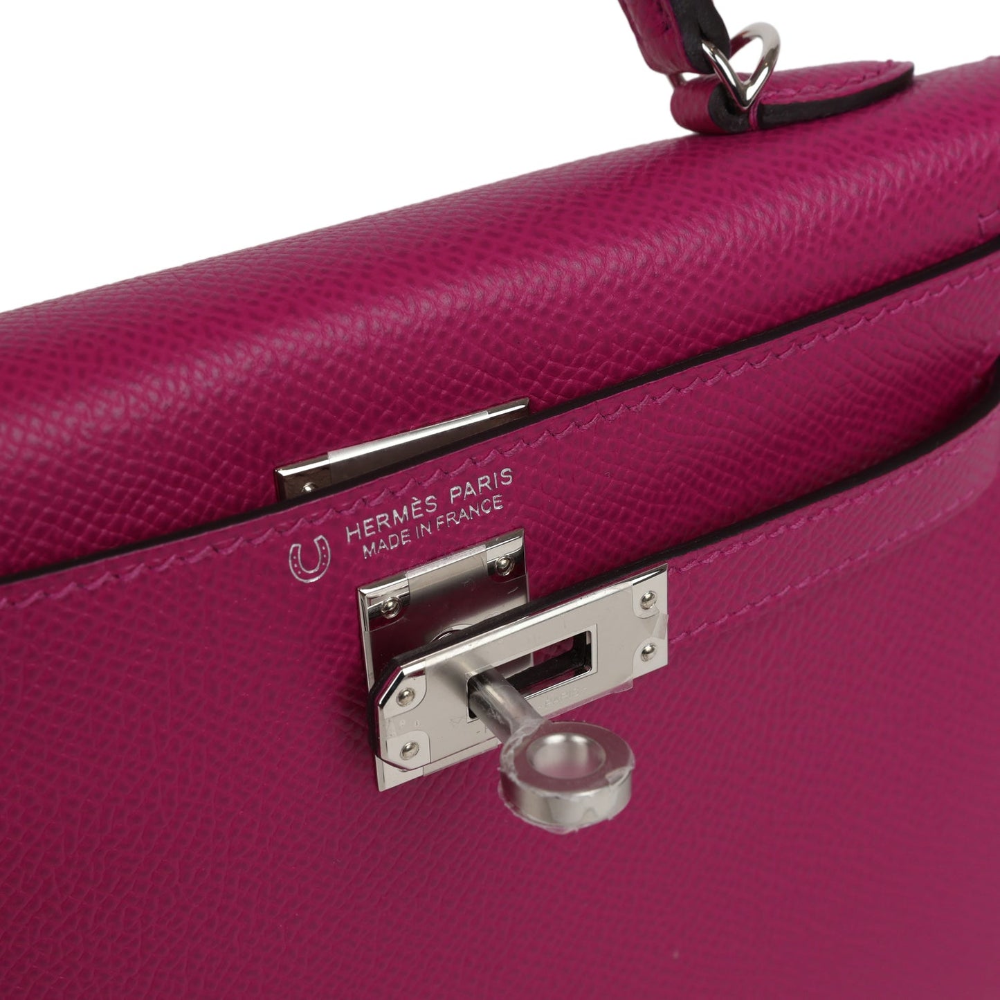 Hermes Special Order (HSS) Kelly Sellier 20 Rose Pourpre Verso Epsom Palladium Hardware