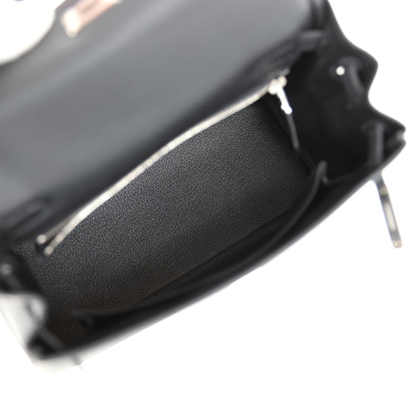 Hermes Kelly Retourne 25 Black Togo Palladium Hardware