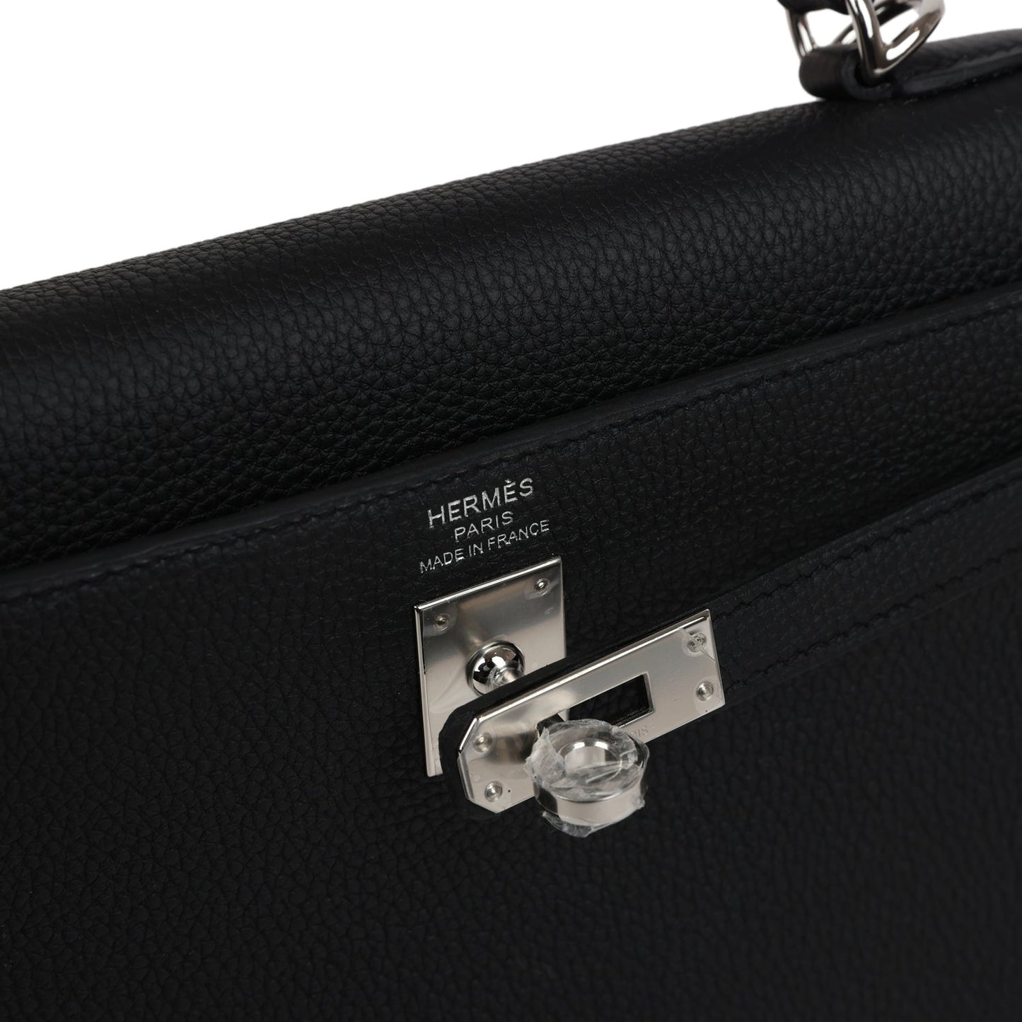 Hermes Kelly Retourne 25 Black Togo Palladium Hardware