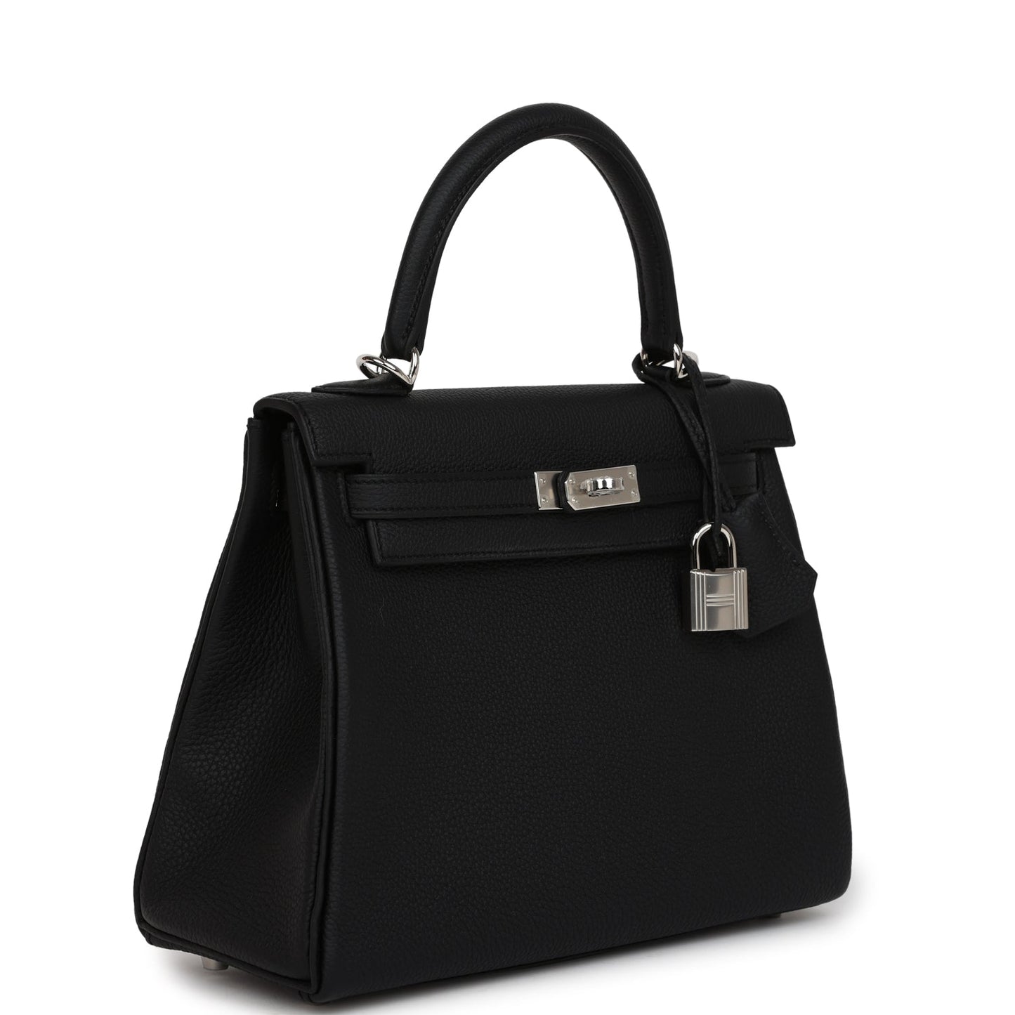 Hermes Kelly Retourne 25 Black Togo Palladium Hardware