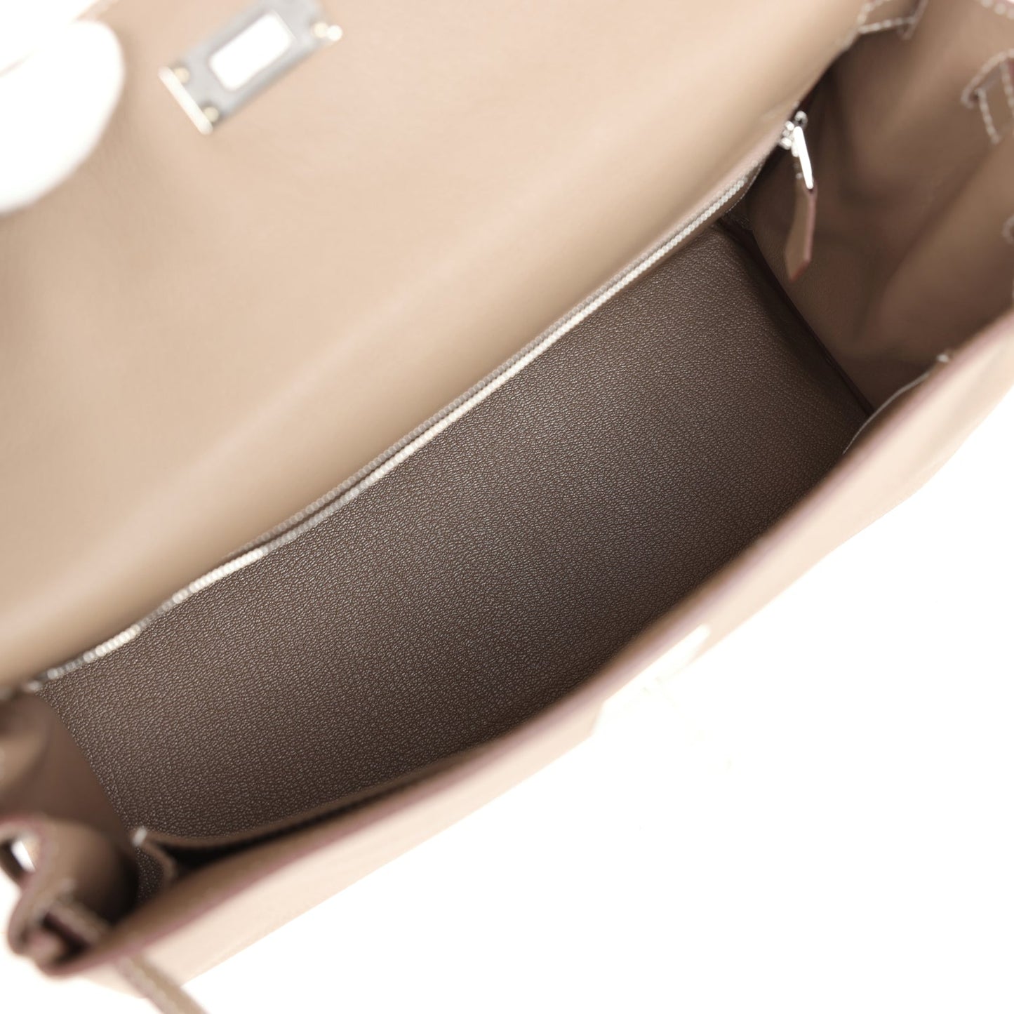 Hermes Kelly Retourne 32 Etoupe Togo Palladium Hardware