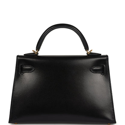 Hermes Kelly Sellier 20 Black Box Gold Hardware