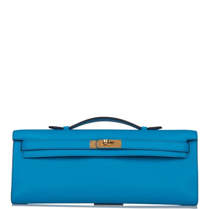 Hermes Kelly Cut Bleu Frida Swift Gold Hardware