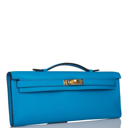 Hermes Kelly Cut Bleu Frida Swift Gold Hardware