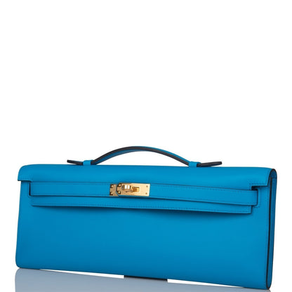 Hermes Kelly Cut Bleu Frida Swift Gold Hardware