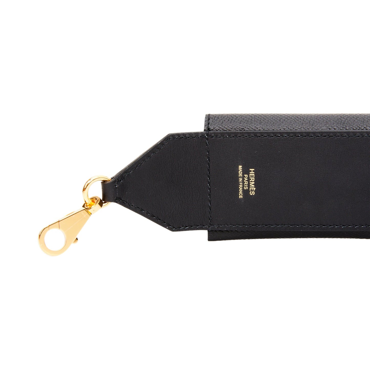 Hermes Kelly Pocket Bag Strap 105 Black Epsom and Swift Gold Hardware