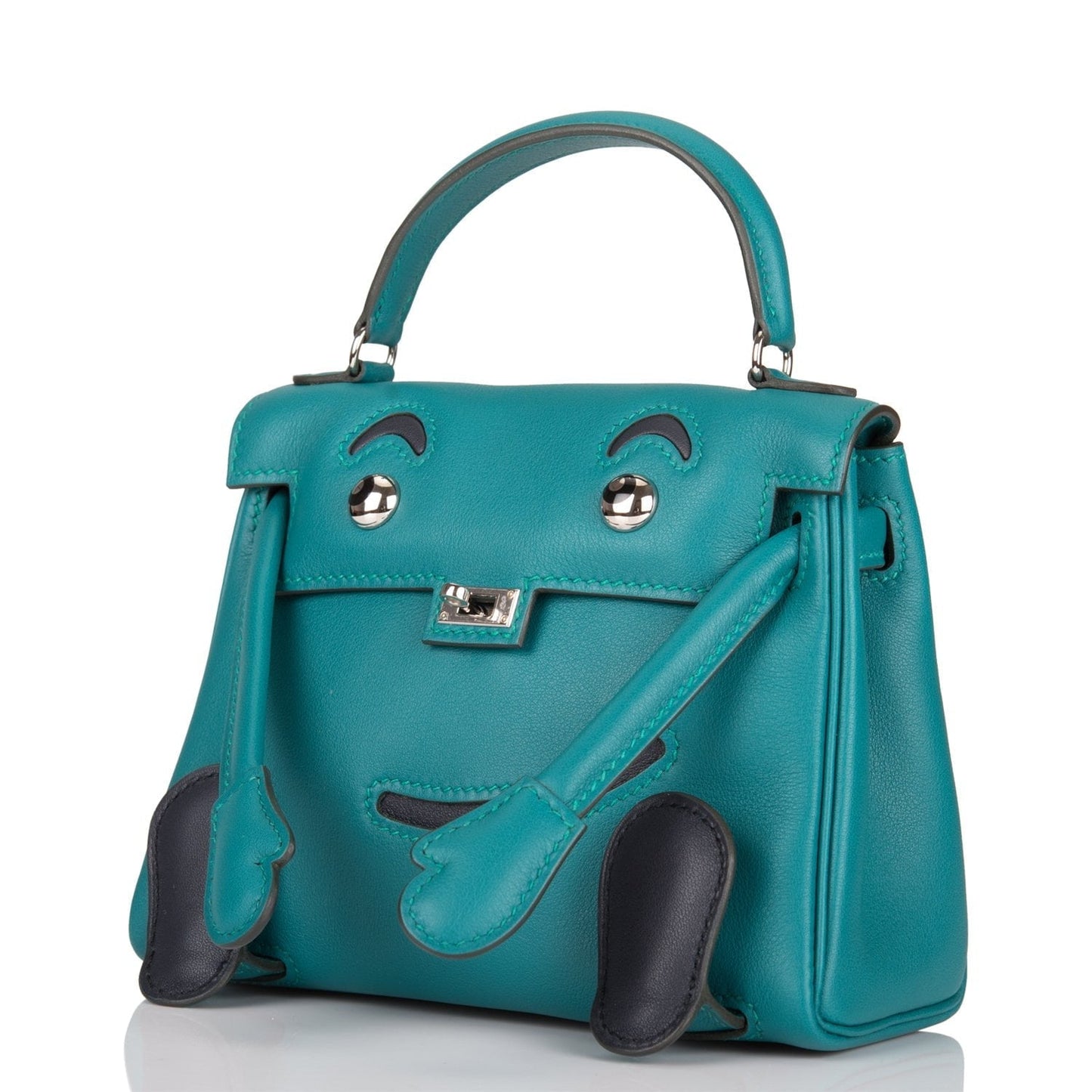 Hermes "Quelle Idolle" Kelly Doll Malachite Swift Palladium Hardware