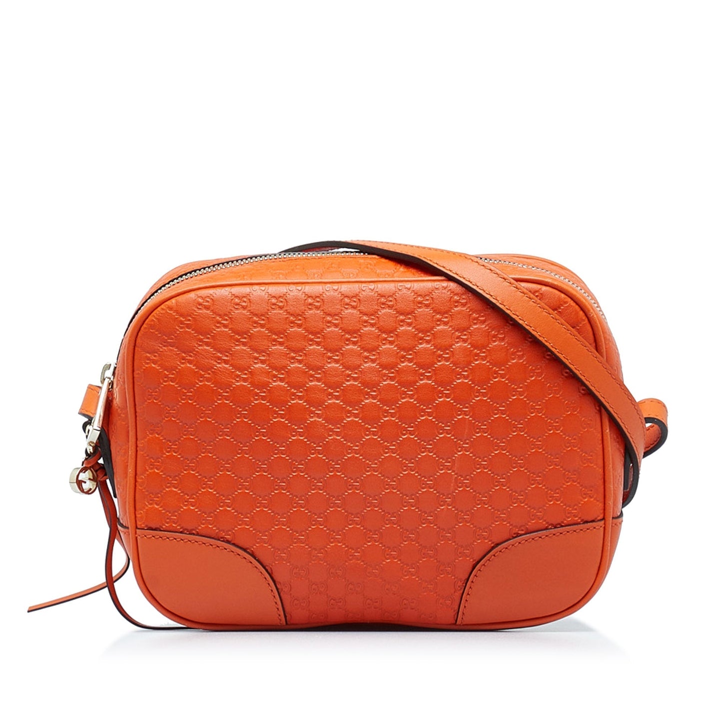 Gucci Bree Orange MicroGuccisima Embossed Leather