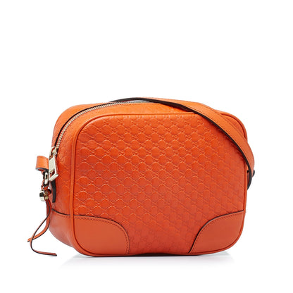 Gucci Bree Orange MicroGuccisima Embossed Leather