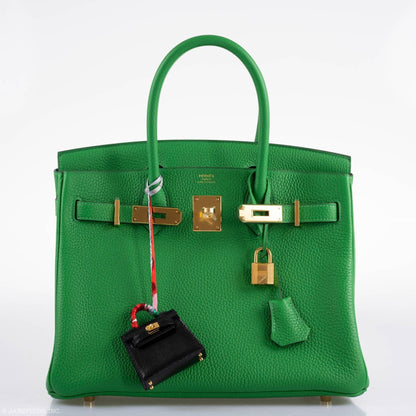 Hermes Birkin 25 Bambou (Bamboo) Green Togo with Gold Hardware - 2020, Y