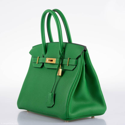 Hermes Birkin 25 Bambou (Bamboo) Green Togo with Gold Hardware - 2020, Y