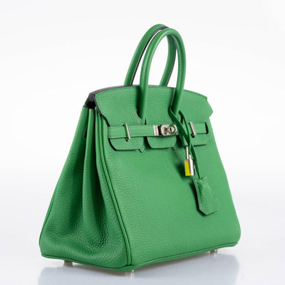 Hermes Birkin 25 Bambou (Bamboo) Green Togo with Palladium Hardware - 2014, R Square