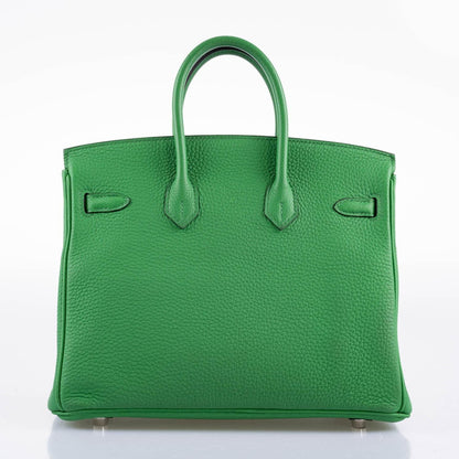 Hermes Birkin 25 Bambou (Bamboo) Green Togo with Palladium Hardware - 2014, R Square